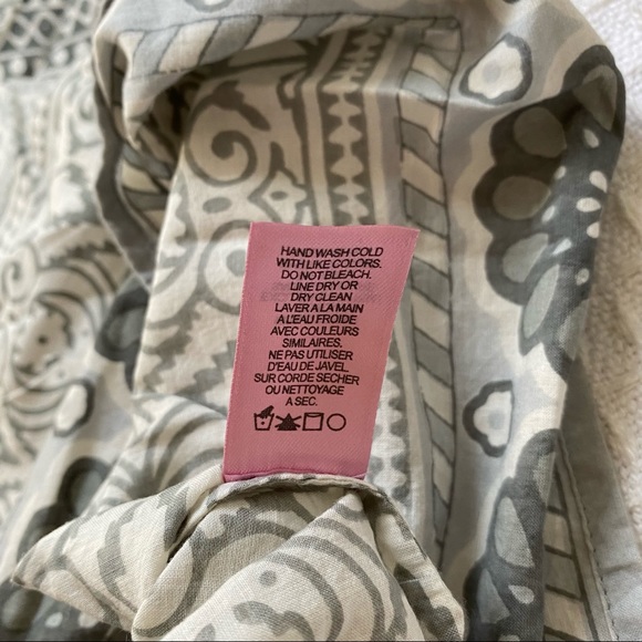 Calypso St. Barth Gray and White Swim Coverup Gently warn - Picture 7 of 10